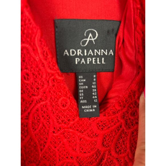 Adrianna Pappell English Garden Fit & Flare in Persimmon with Pockets Size 8 - Picture 6 of 10